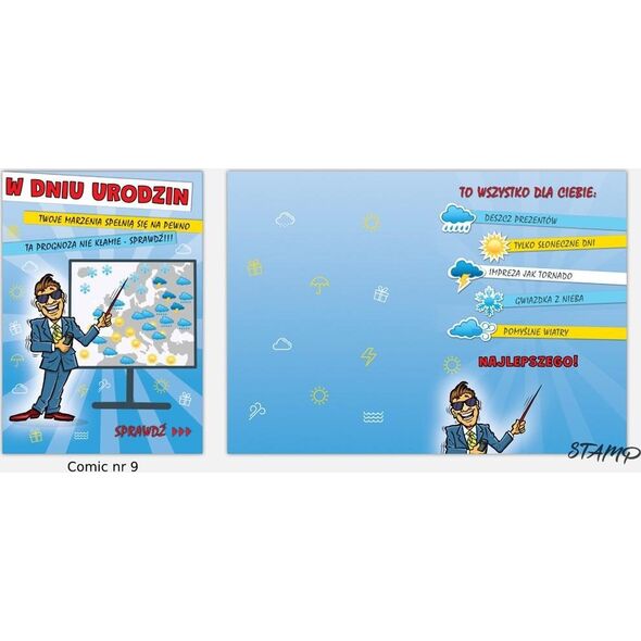 Stamp Karnet Comic B6 + koperta wzór nr 09 Urodziny