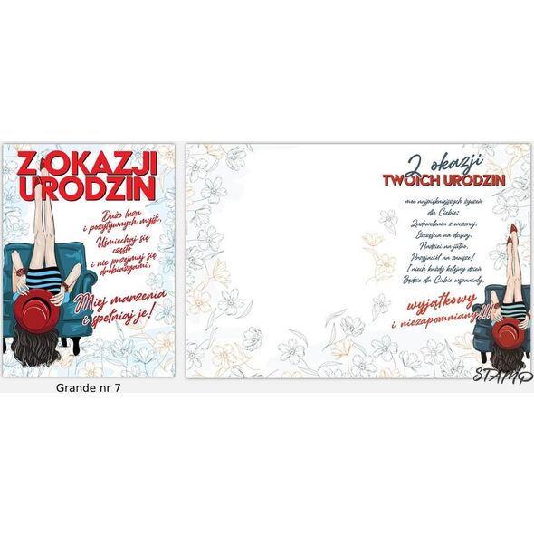 Stamp Karnet Grande + koperta wzór nr 07 Urodziny