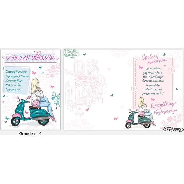 Stamp Karnet Grande + koperta wzór nr 06 Urodziny