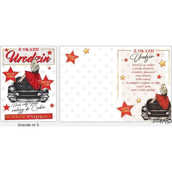 Stamp Karnet Grande + koperta wzór nr 05 Urodziny