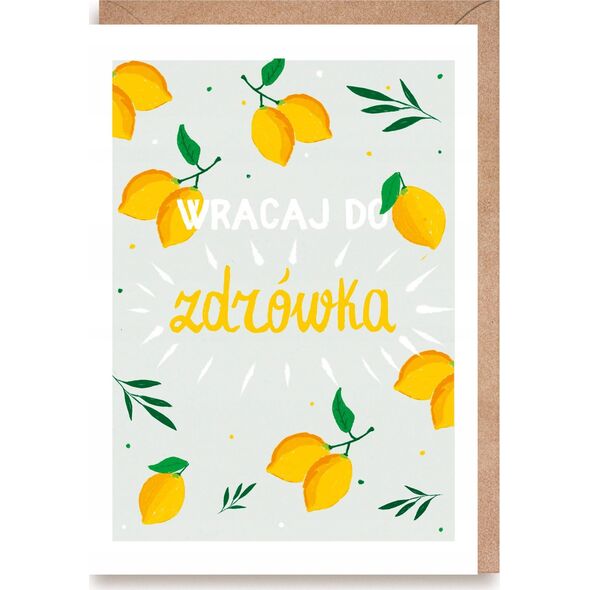 Teka Kartka okoliczno¶ciowa Życzenia zdrowia cytryny