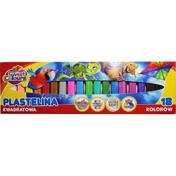 Teka Plastelina kwadratowa 18 kolorów