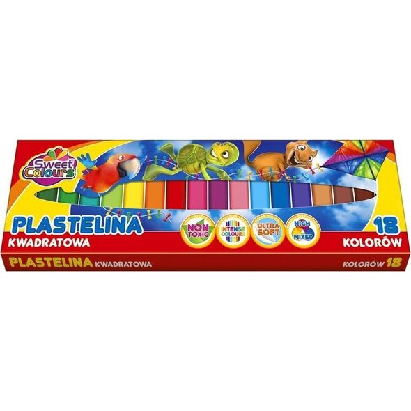 Teka Plastelina kwadratowa 18 kolorów