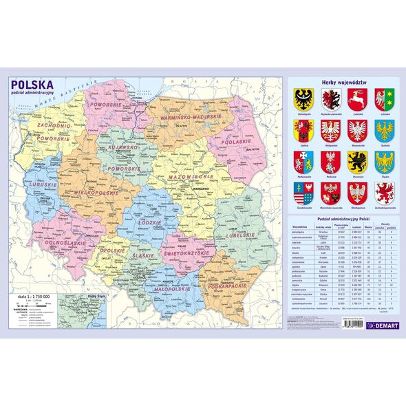 Teka Podkładka na biurko Polska podział administracyjny