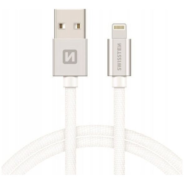 Kabel USB Swissten Data Cable Textile USB / Lightning MFI 1.2 M Silver