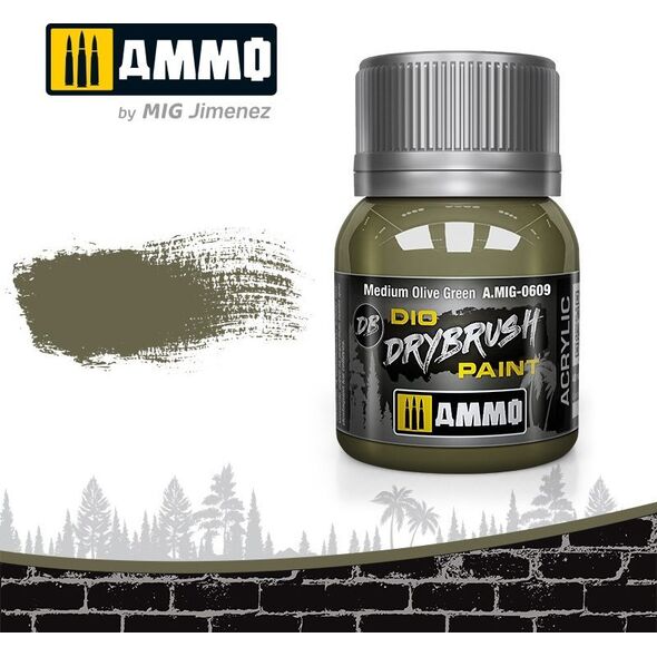 Vallejo Ammo: DIO Drybrush - Medium Olive Green