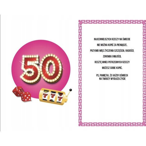 Yeku Karnet Urodziny 50 damskie