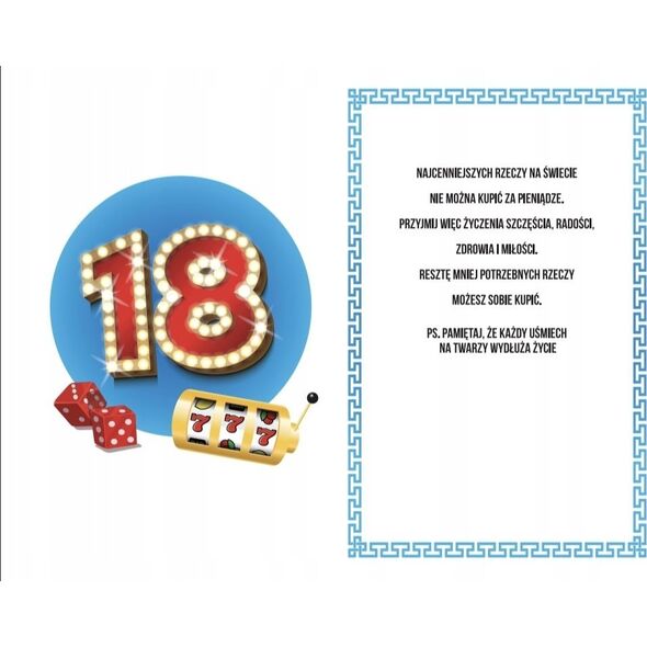 Teka Karnet Urodziny 18 męskie