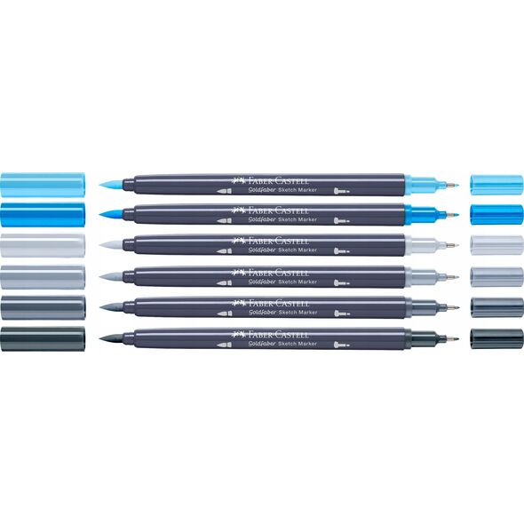 Teka Pisak dwustronny Goldfaber design 6 kolorów
