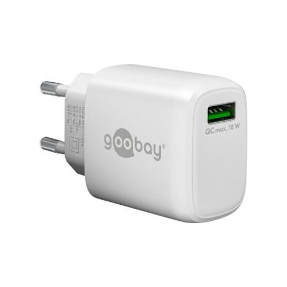 Ładowarka Goobay Szybka ładowarka USB QC 3.0 (18 W), biała