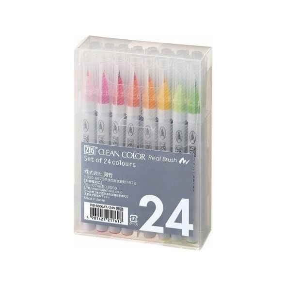 Artequipment Zig Clean Color Pensel Pen sæt m. 24 stk