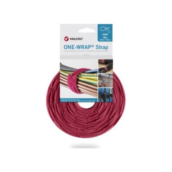 Velcro Taśma VELCRO One Wrap 25 mm x 300 mm, 100 sztuk, czerwona