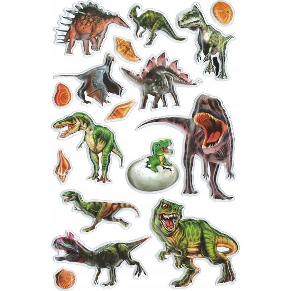 Titanum Naklejki wypukłe miękkie dinozaury mix 17szt