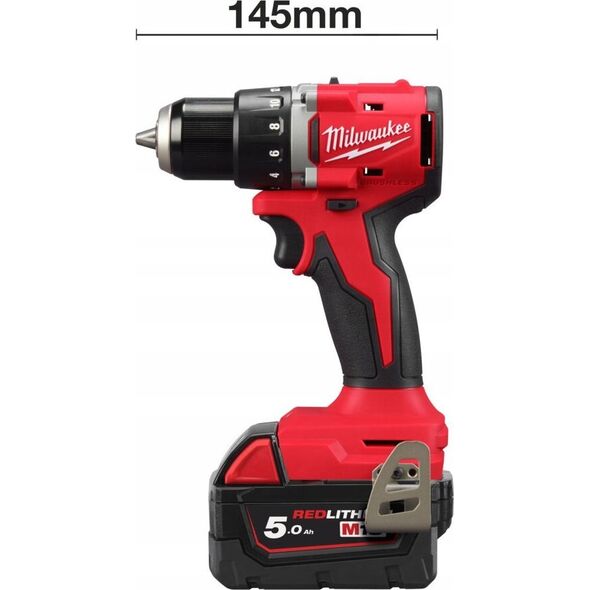 Wiertarko-wkrętarka Milwaukee Akum. suktuvas-gręžtuvas M18 BLDDRC-502C 18V 2x5,0Ah Li-Ion