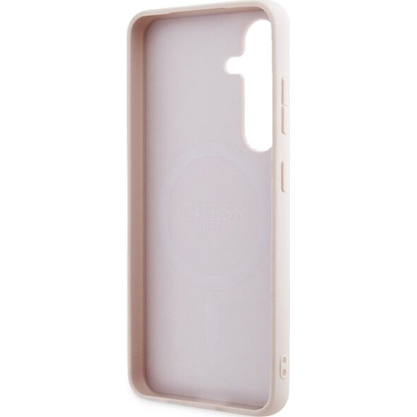 Guess Guess GUHMS24SG4GFRP S24 S921 różowy/pink hardcase 4G Collection Leather Metal Logo MagSafe