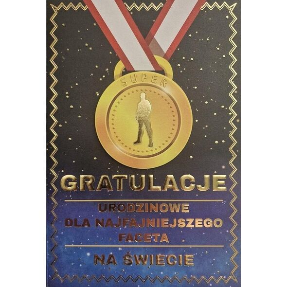 Yeku Karnet Urodziny medal męskie