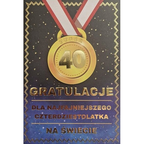 Teka Karnet Urodziny 40 medal męskie