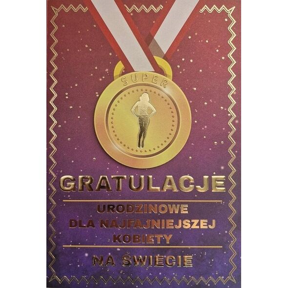 Yeku Karnet Urodziny medal damskie