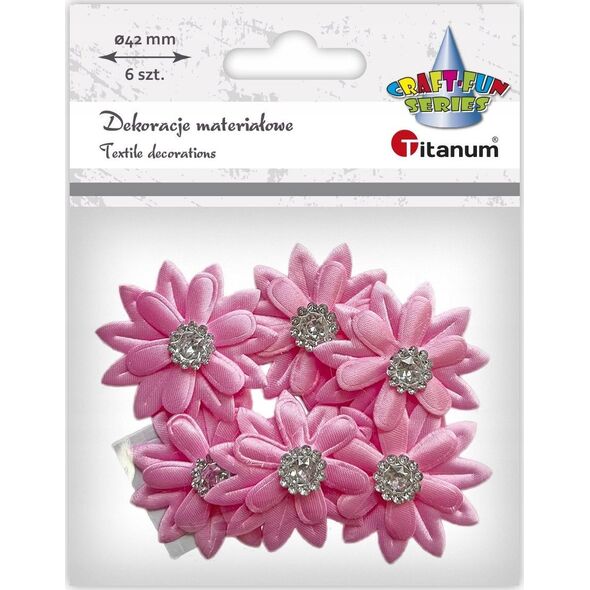 Titanum Dekoracje samoprzylepne 3D kwiaty różowe 6szt