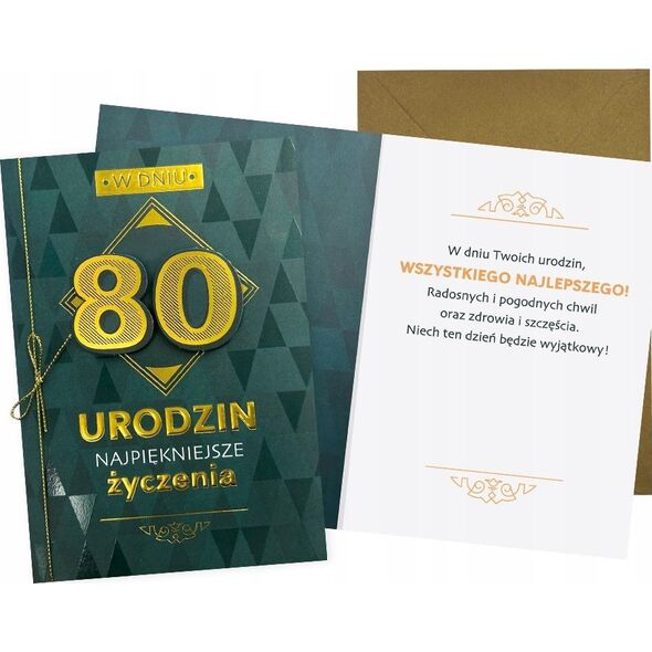 Yeku Karnet B6 Urodziny 80 męskie