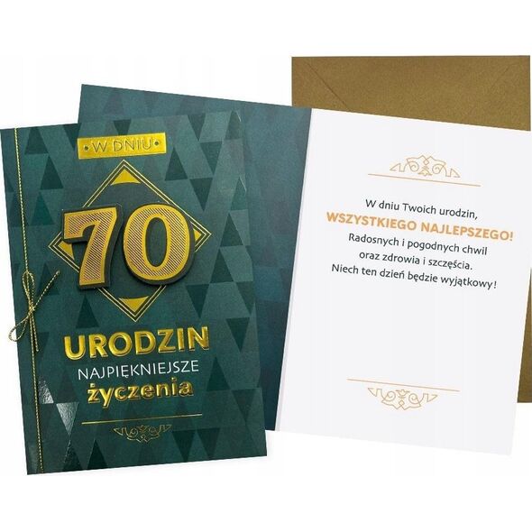 Yeku Karnet B6 Urodziny 70 męskie