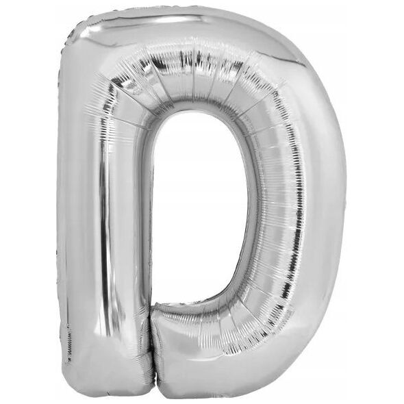 Balon foliowy litera D srebrna 62x86cm