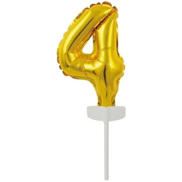 AMSCAN Balon foliowy mini cyfra 4 złota 8x12cm
