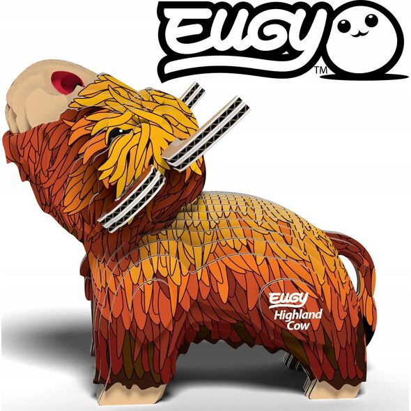 Fat Brain Toys Szkocka krowa Eugy. Eko Układanka 3D