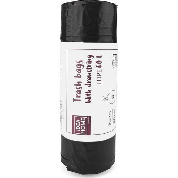 Teka Worki z ta¶m± ¶ci±gaj±c± 60l czarne 40szt