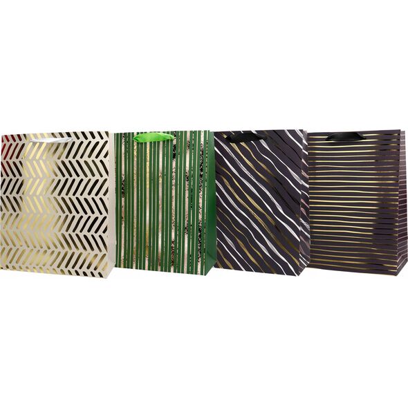 Teka Torba prezentowa 26x32 pasy, granat, zieleń