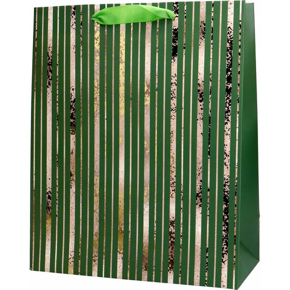 Teka Torba prezentowa 26x32 pasy, granat, zieleń