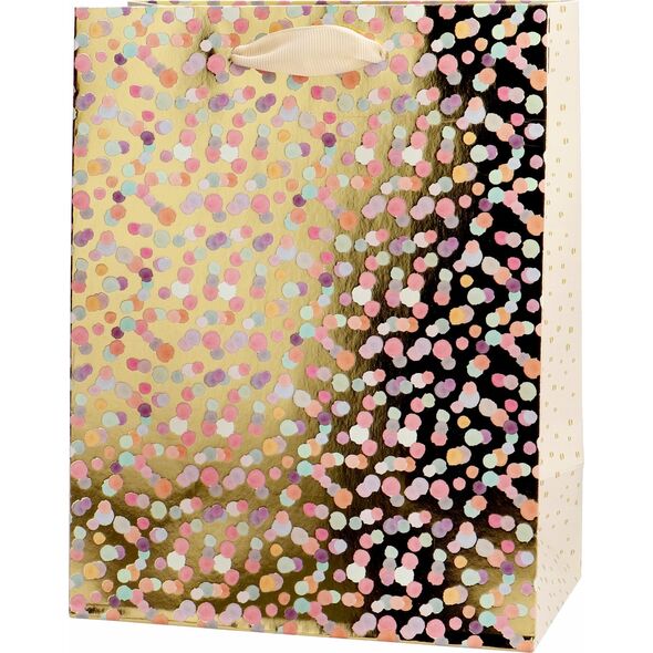 Incood Torba prezentowa 26x32 złoto-pastelowa mix