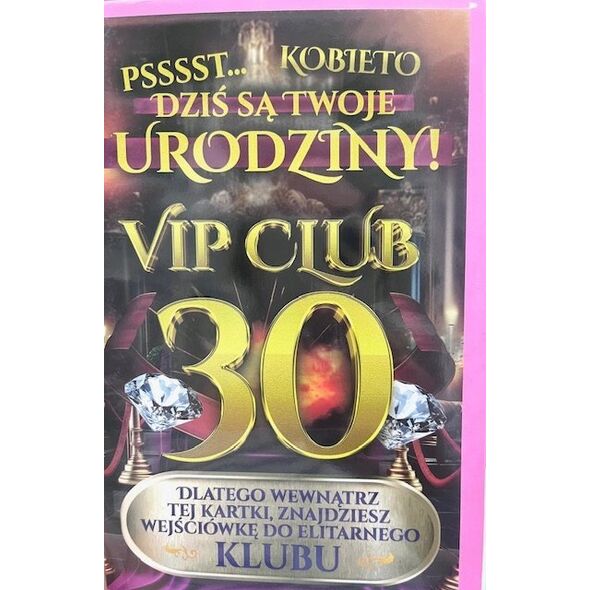 Yeku Karnet Urodziny 30 damskie