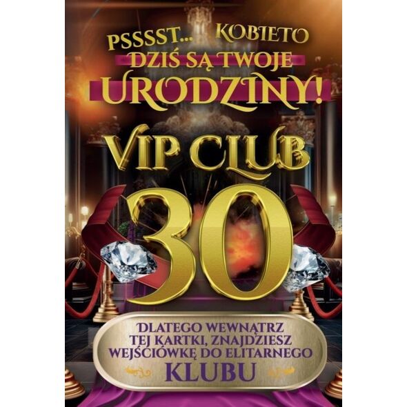 Yeku Karnet Urodziny 30 damskie