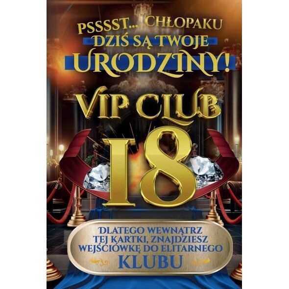 Yeku Karnet Urodziny 18 męskie