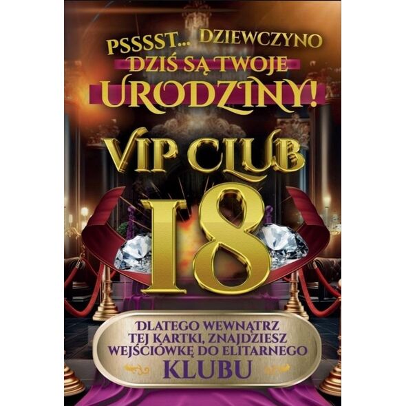 Yeku Karnet Urodziny 18 damskie