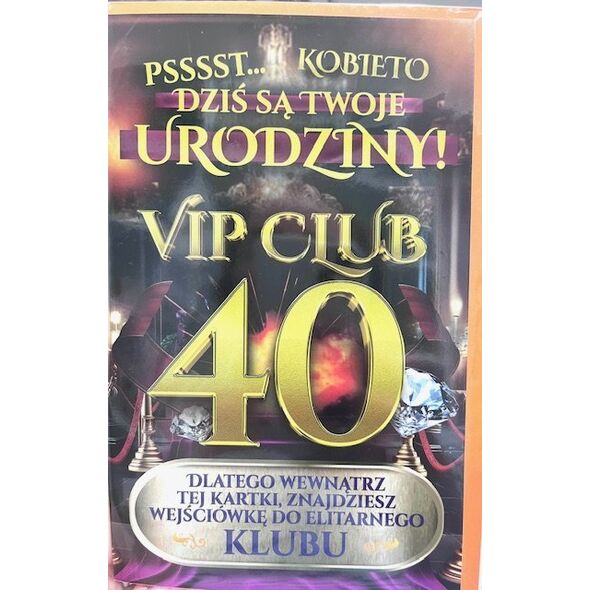 Yeku Karnet Urodziny 40 damskie