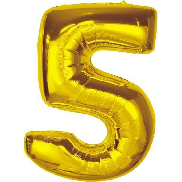 GoDan Balon foliowy Smart cyfra 5 złota 92cm