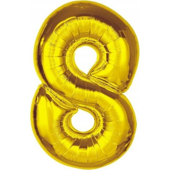 GoDan Balon foliowy Smart cyfra 8 złota 92cm