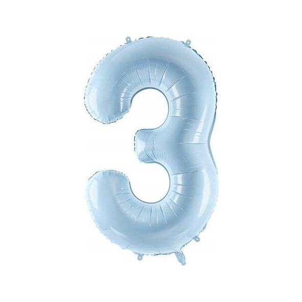Party Deco Balon foliowy 3 jasny niebieski 72cm