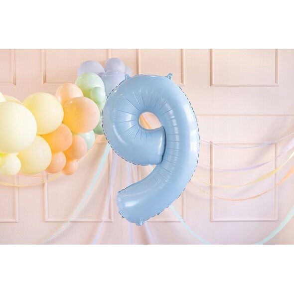 Party Deco Balon foliowy 9 jasny niebieski 72cm