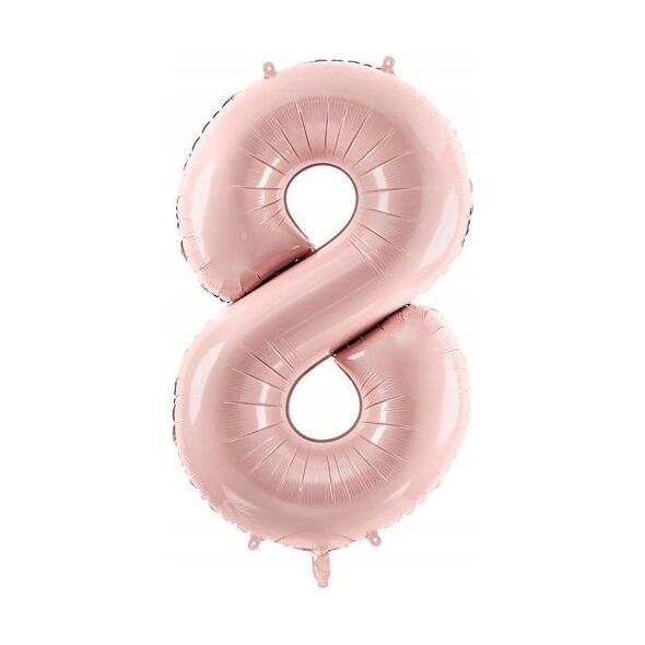 PartyDeco Balon foliowy 8 jasny różowy 7cm