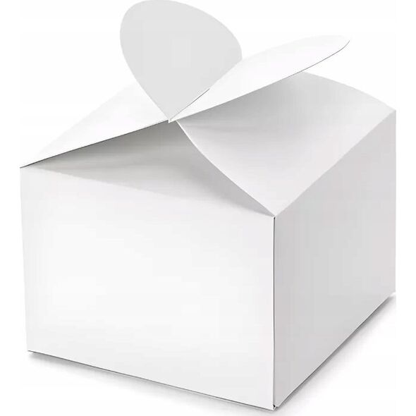 Party Deco Pudełeczka serce białe 6x5x6cm 10szt