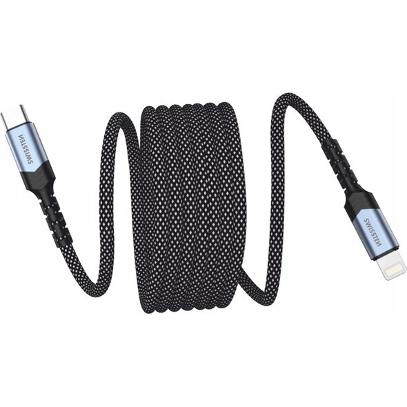Kabel USB Swissten Magnetic Data Cable Self-Winding USB-C / Lightning 1 M