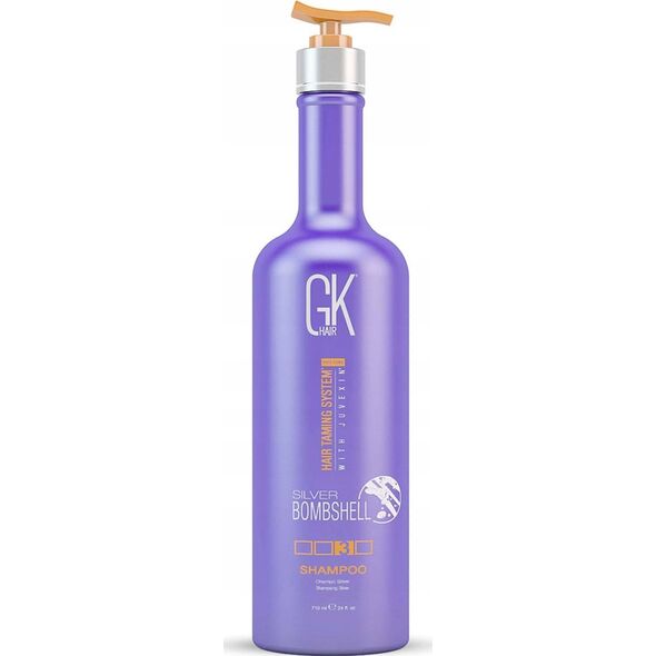 GK HAIR (Global Keratin) Global Keratin,  Silver Bombshell, Hair Shampoo, For Neutralisation Of Yellow Tones, 710 ml For Women