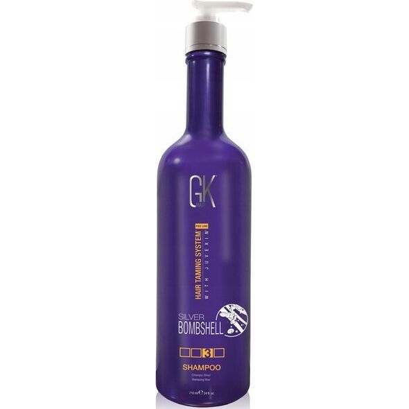GK HAIR (Global Keratin) Global Keratin,  Silver Bombshell, Hair Shampoo, For Neutralisation Of Yellow Tones, 710 ml For Women