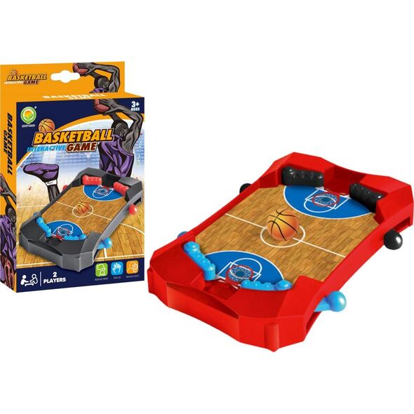 LeanToys Gra Zręcznościowa Mini Koszykówka Czerwona
