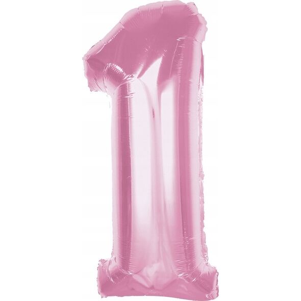 GoDan Balon foliowy cyfra 0 jasnoróżowa Smart 92cm