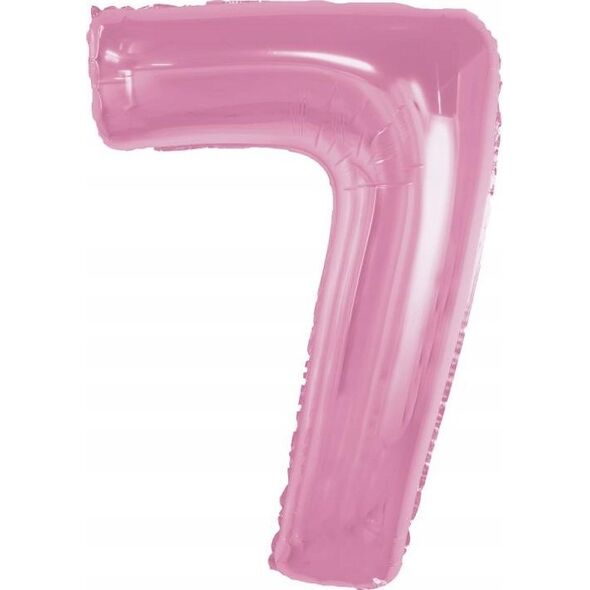 GoDan Balon foliowy cyfra 7 jasnoróżowa Smart 92cm