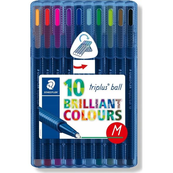 Staedtler Długopis triplus ball M 10 kolorów STAEDTLER